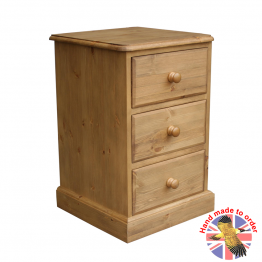 Cottage Pine 3 Drawer Bedside Cabinet
